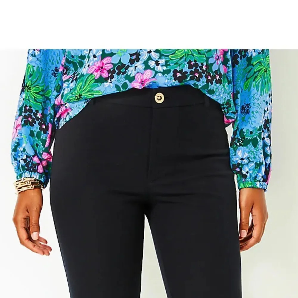 NWT LILLY PULITZER KIDMAN BI-STRETCH PANT - NOIR - Picture 5 of 7